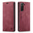 Autspace - Etui Samsung en cuir, magnétique Bordeaux Rouge