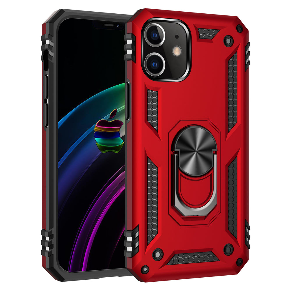 Coque iPhone renforcée avec anneau Couleur Rouge