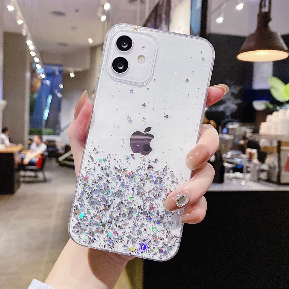 Coque Samsung transparent paillettes