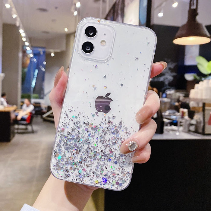 Coque Samsung transparent paillettes