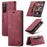 Autspace - Etui Samsung en cuir, magnétique Bordeaux Rouge