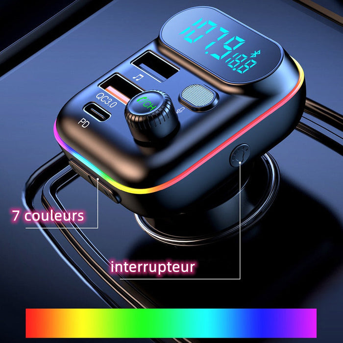 AGETUNR - Transmetteur FM Bluetooth 5.0, double port USB et port SD