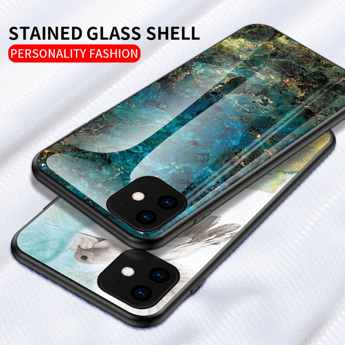钢化玻璃三星S20Plus适用S10 5G/A91保护套A905G/A80大理石手机壳