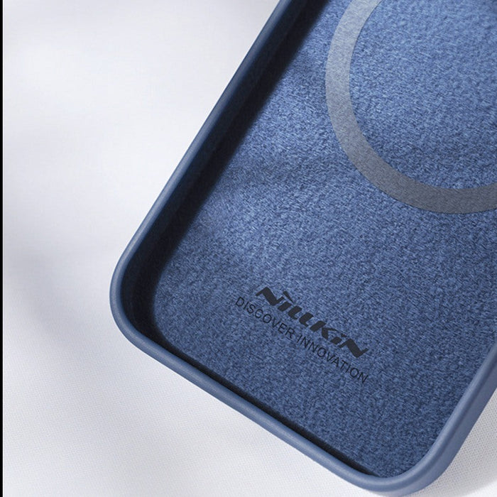 Nillkin - Coque magnétique silicone iPhone 12 12Pro protection caméra Bleu