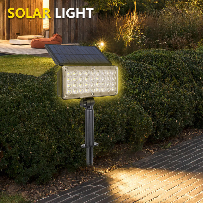 Spot LED solaire 36leds 300lm pour jardin, étanche IP65