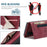 Autspace - Etui iPhone en cuir, magnétique Bordeaux Rouge