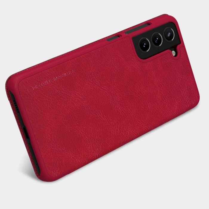 Coque Samsung en cuir Rouge S21FE