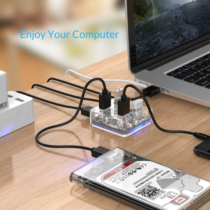 ORICO - Hub carré 4 ports USB 3.0, transparent