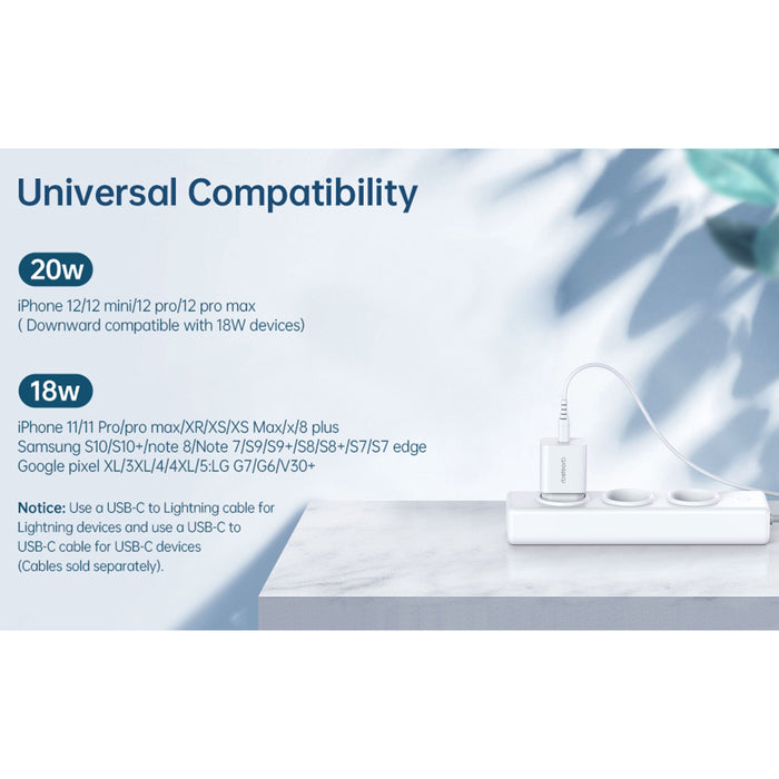 CHOETECH PD5005 - Chargeur rapide USB-C 20W avec Power Delivery 3.0