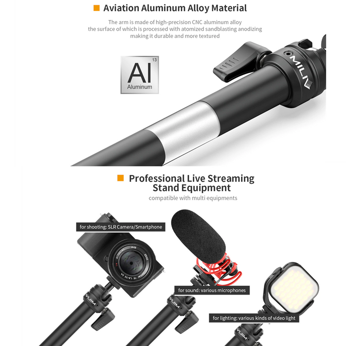 Ulanzi LS08 - Bras articulé 2 axes pour smartphones et appareils photos