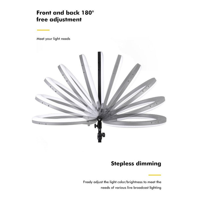 Ring light - Anneau lumineux 13‘’ avec trépied 1,60m et télécommande Bluetooth Blanc