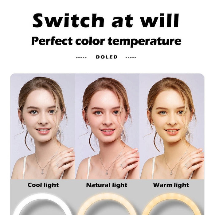 Ring light - Anneau lumineux 13'' avec trépied 1,70m et télécommande Bluetooth Multicolore