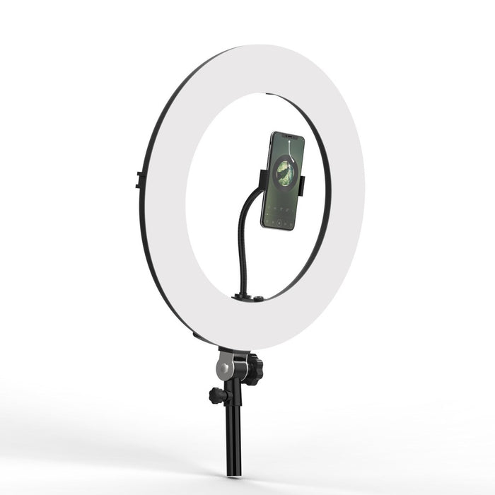 Ring light - Anneau lumineux 18‘’ avec trépied 1,70m et télécommande Bluetooth - Blanc