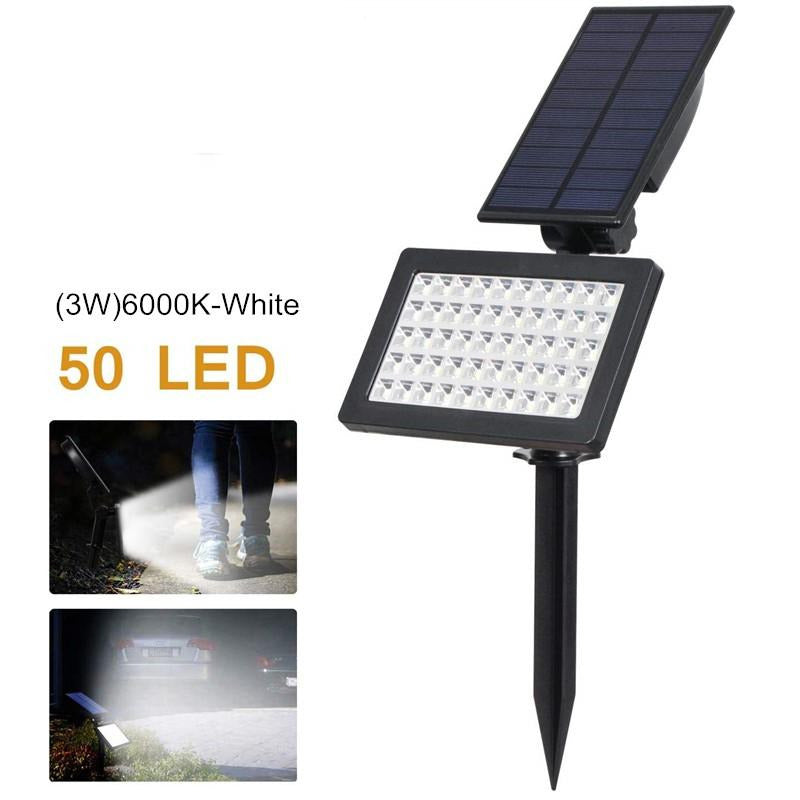 Spot LED solaire 50leds 200lm pour jardin, étanche