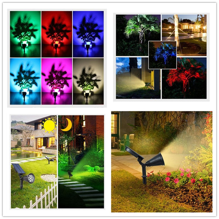 Spot LED solaire RVB multicolore pour jardin, étanche IP65-Spots solaires pour jardin-Tektek