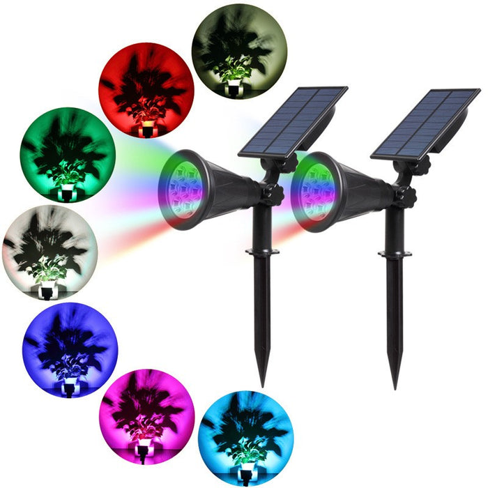 Spot LED solaire RVB multicolore pour jardin, étanche IP65-Spots solaires pour jardin-Tektek