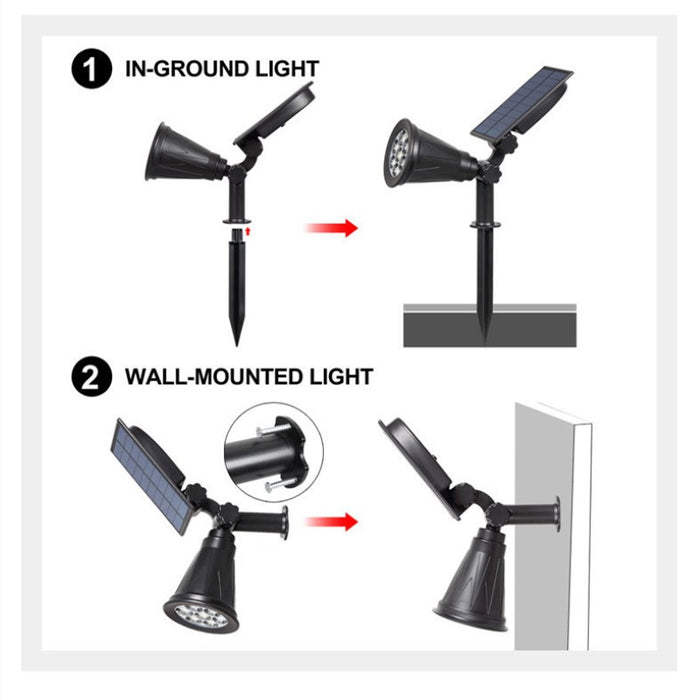 Spot LED solaire RVB multicolore pour jardin, étanche IP65-Spots solaires pour jardin-Tektek