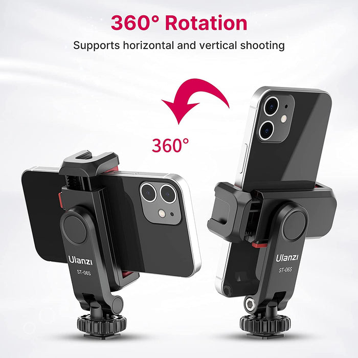 Ulanzi ST-06S - Support de trépied pour smartphone, rotation 360°