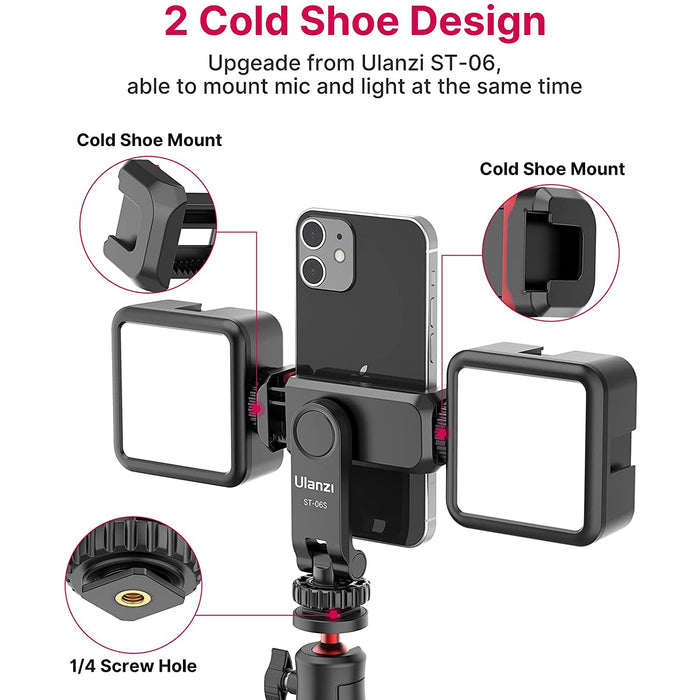 Ulanzi ST-06S - Support de trépied pour smartphone, rotation 360°