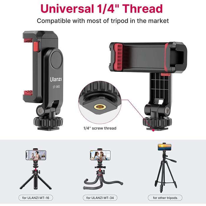 Ulanzi ST-06S - Support de trépied pour smartphone, rotation 360°