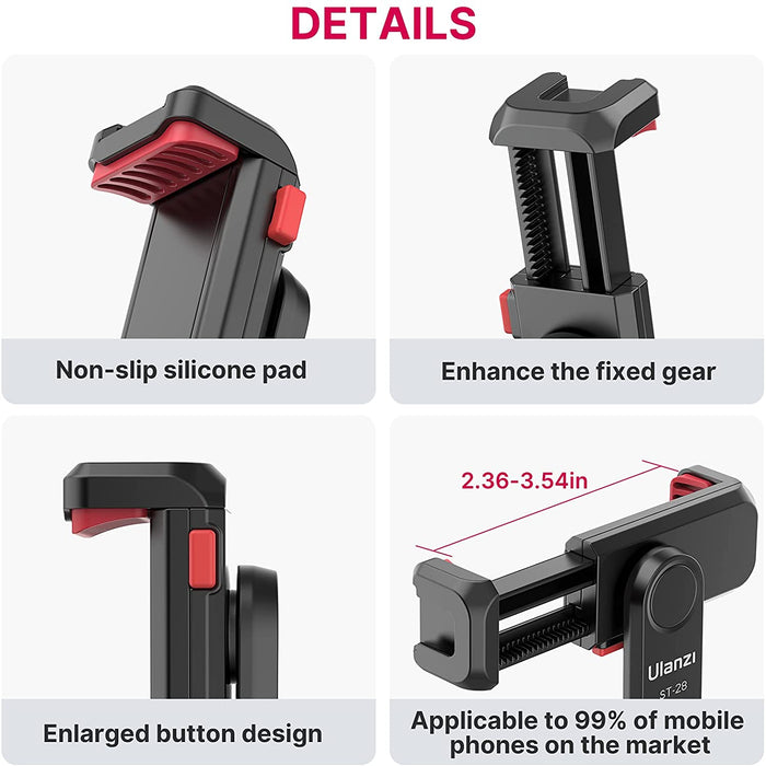 Ulanzi ST-06S - Support de trépied pour smartphone, rotation 360°