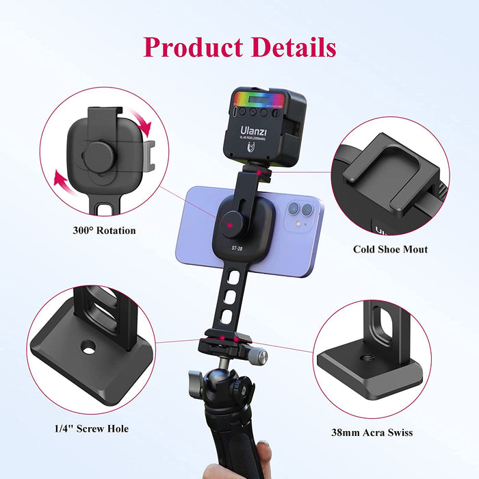 Ulanzi ST-28 - Support de trépied magnétique pour iPhone 12 et 13