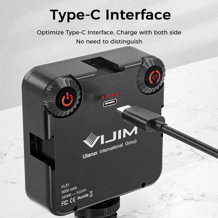 Ulanzi VL81 - Projecteur LED Blanc 3200K-5600K rechargeable