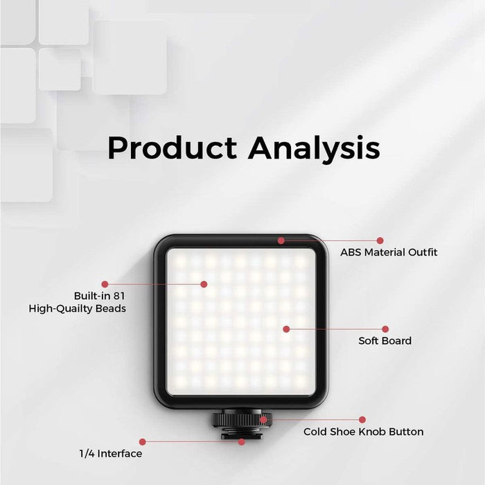 Ulanzi VL81 - Projecteur LED Blanc 3200K-5600K rechargeable