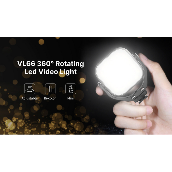 Ulanzi VL66 - Projecteur LED rotatif Blanc 2500K-6500K rechargeable et dimmable