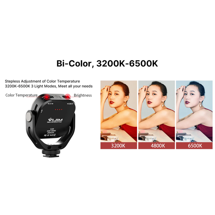 Ulanzi VL66 - Projecteur LED rotatif Blanc 2500K-6500K rechargeable et dimmable