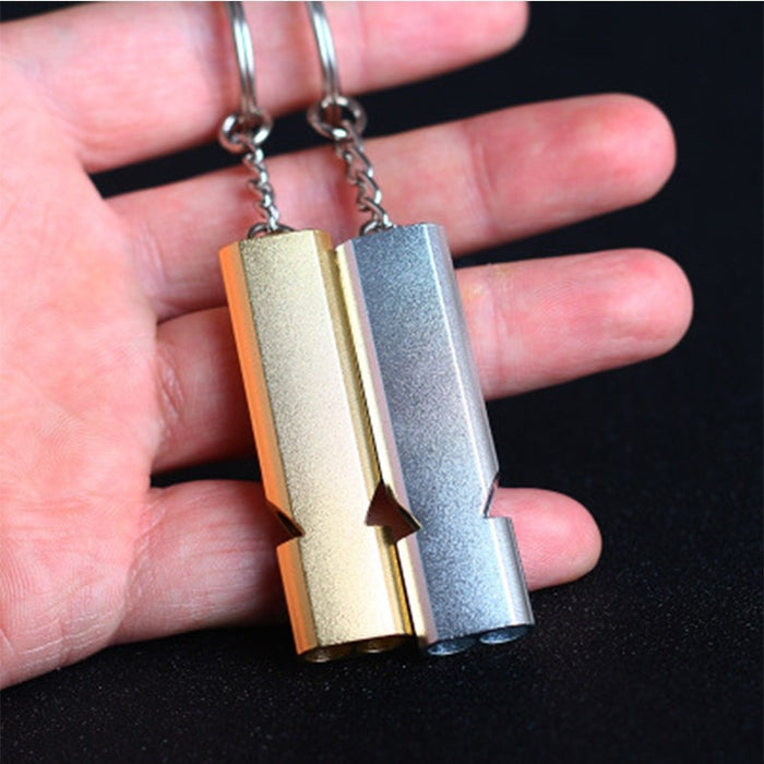 Double sifflet en aluminium avec forte intensité sonore
