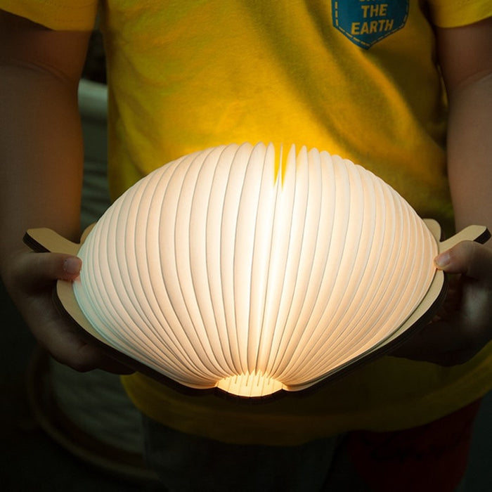 Lampe LED en forme de livre déplié, rechargeable par USB