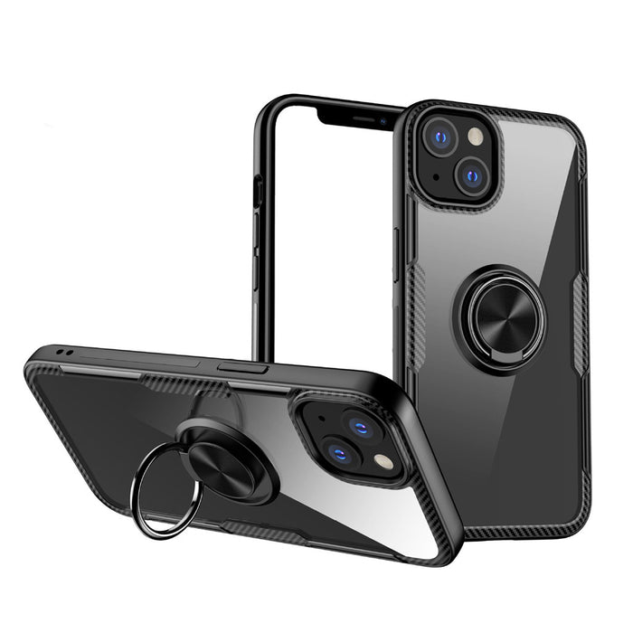 Coque Transparent iPhone 11 12  serie renforcée avec anneau Noir