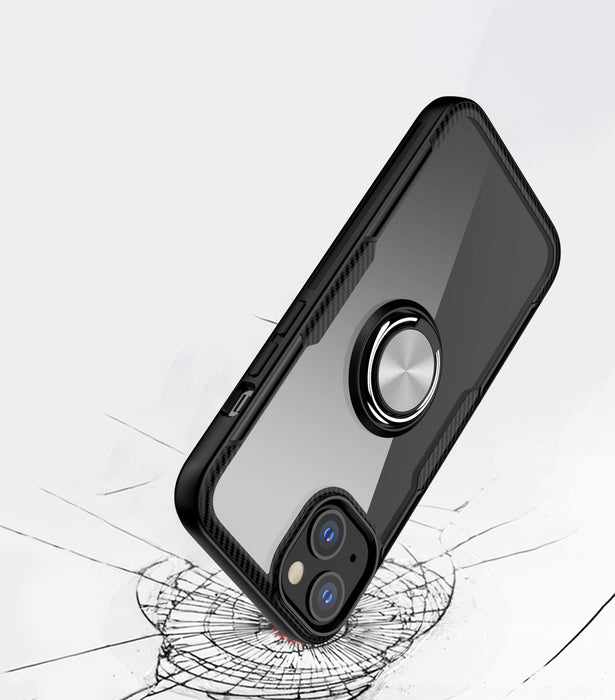 Coque Transparent iPhone 11 12  serie renforcée avec anneau Noir