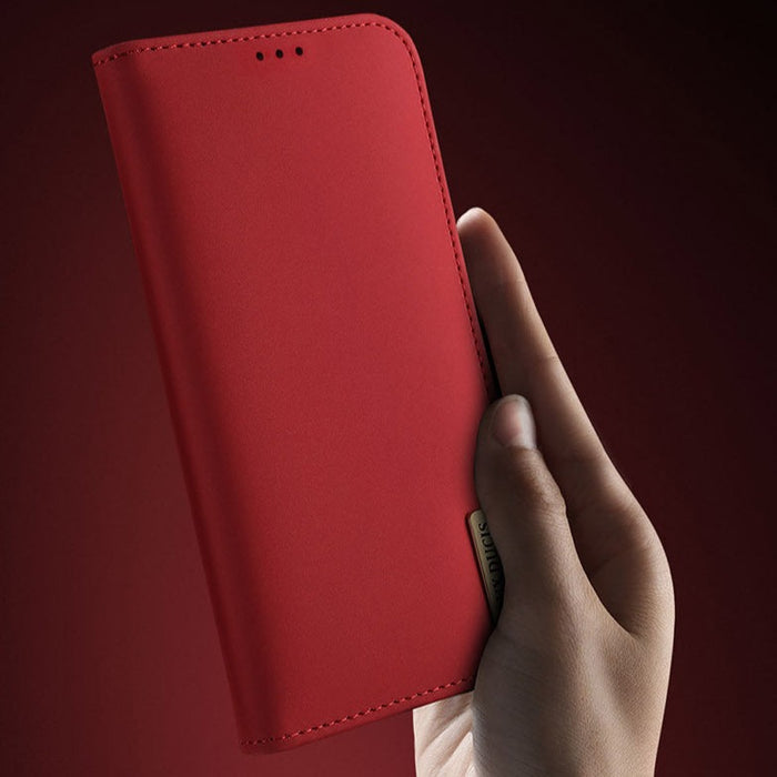 DUX DUCIS - Housse Etui Premium Flip iPhone Rouge