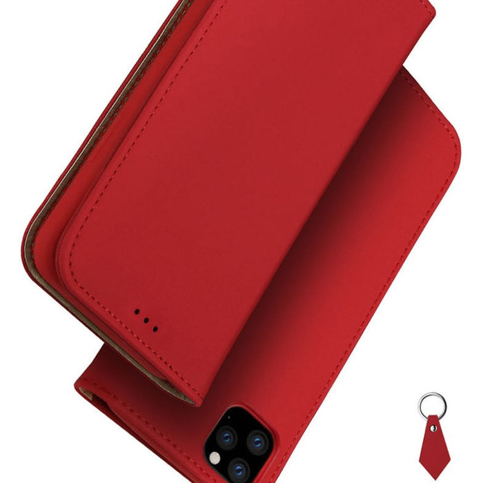 DUX DUCIS - Housse Etui Premium Flip iPhone Rouge