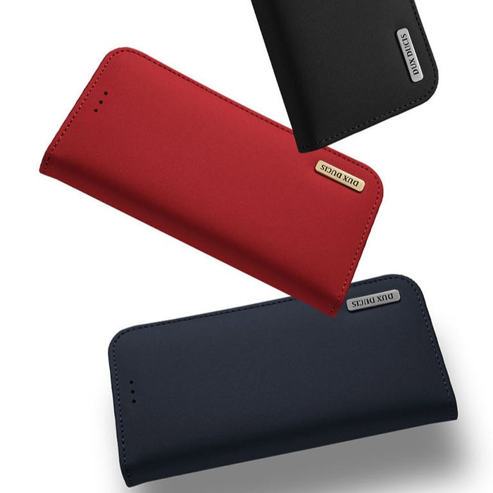 DUX DUCIS - Housse Etui Premium Flip iPhone Rouge