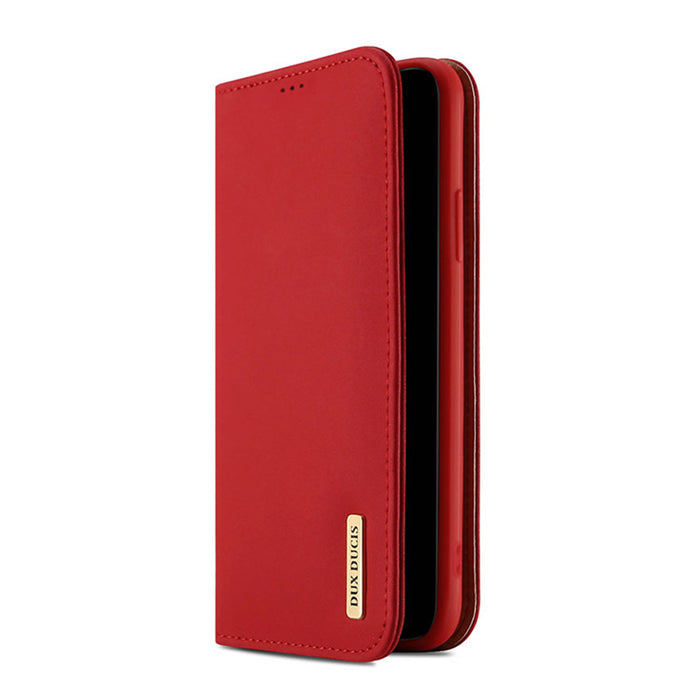 DUX DUCIS - Housse Etui Premium Flip iPhone Rouge