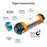 Lampe de camping tube LED sans fil 24cm, magnétique, rechargeable par USB