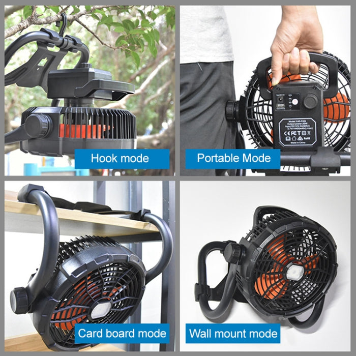 Ventilateur solaire rechargeable avec vitesse réglable et spot LED