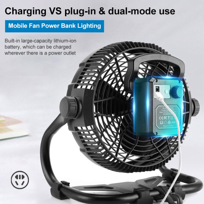 Ventilateur solaire rechargeable avec vitesse réglable et spot LED