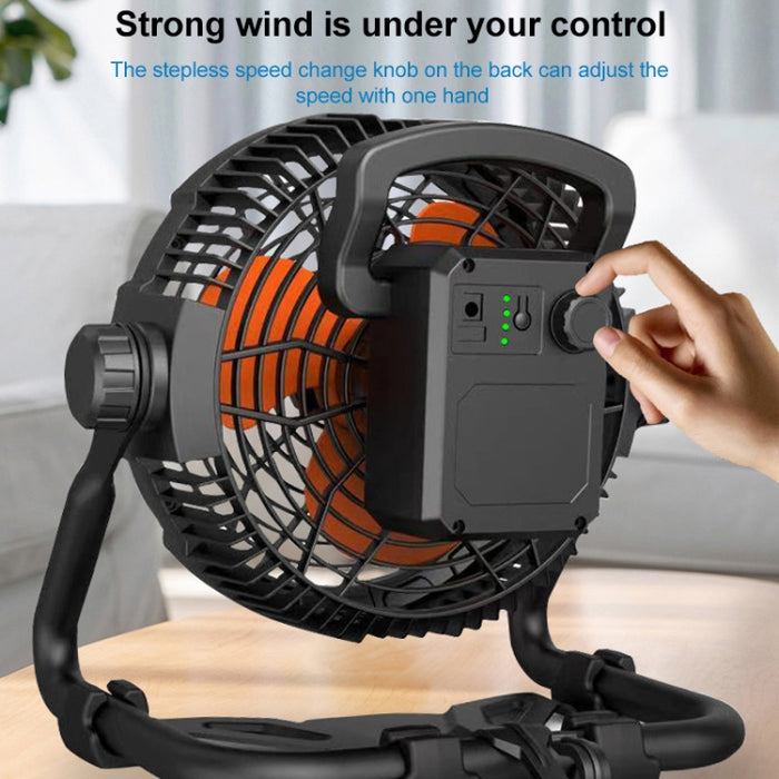 Ventilateur solaire rechargeable avec vitesse réglable et spot LED