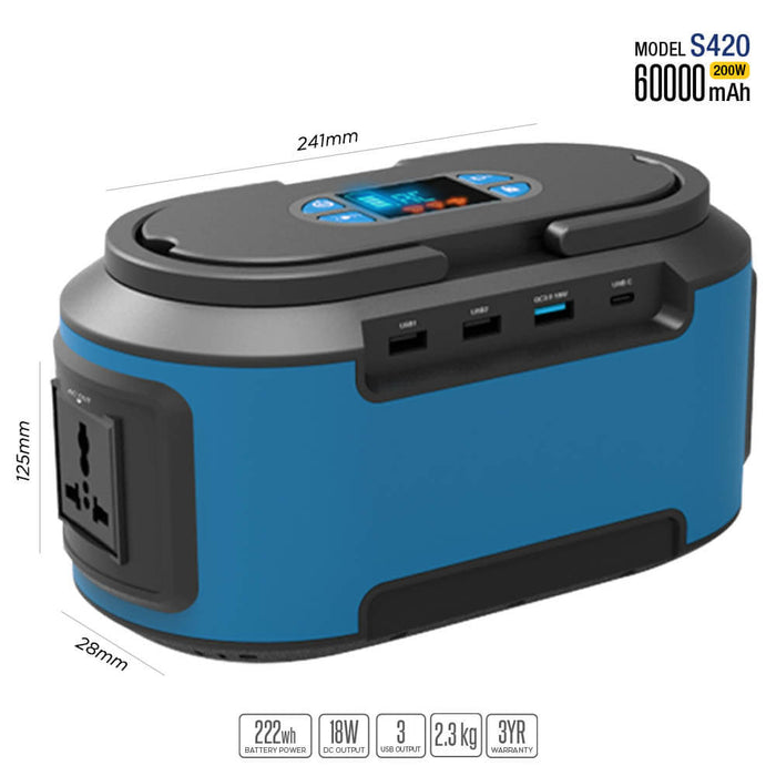 Générateur solaire portable 222Wh