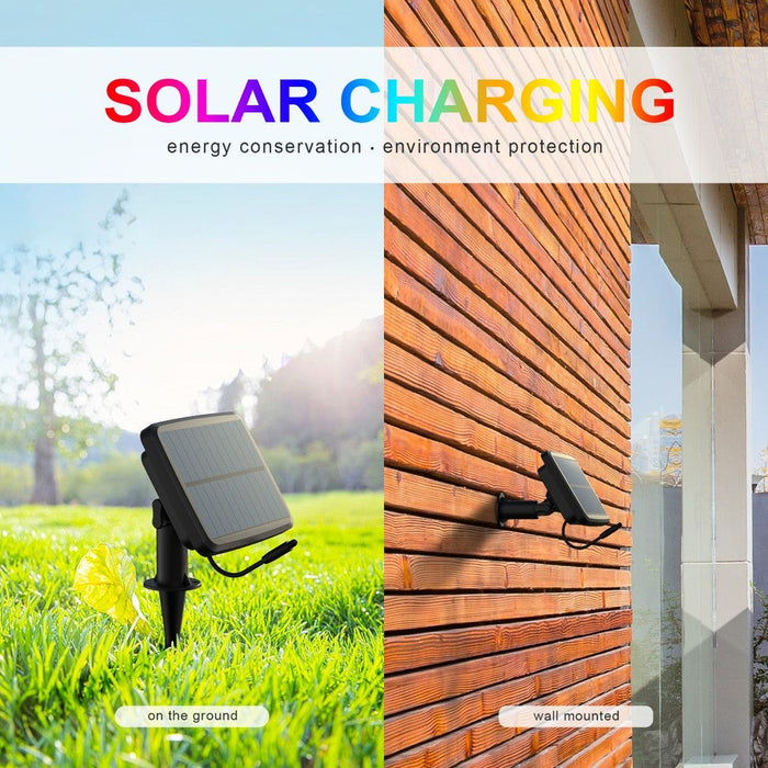 Guirlande solaire multicolore 13m 30 ampoules connectée (Bluetooth)
