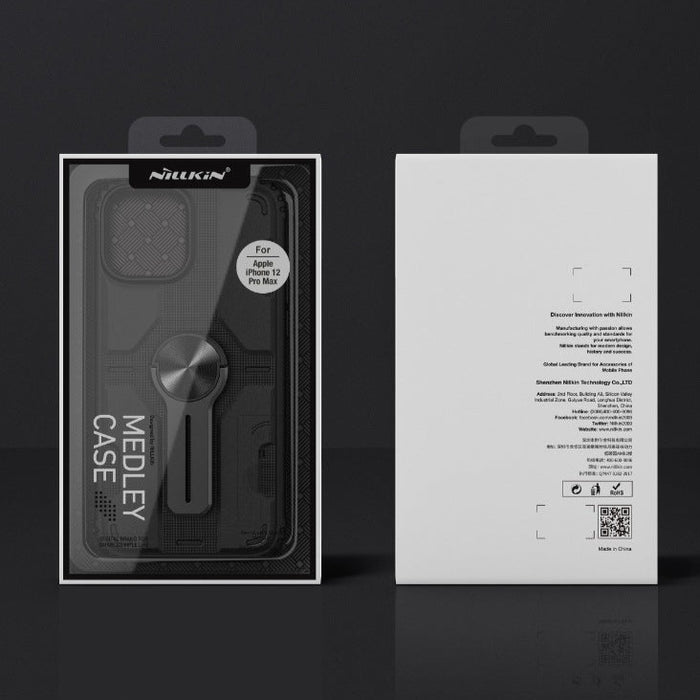 Nillkin- Coque Apple iPhone 12 avec anneau de support Noir