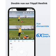 Reolink Trackmix Wifi - Caméra extérieure 4K 8MP, double objectif 360° - Suivi de mouvement et zoom automatique