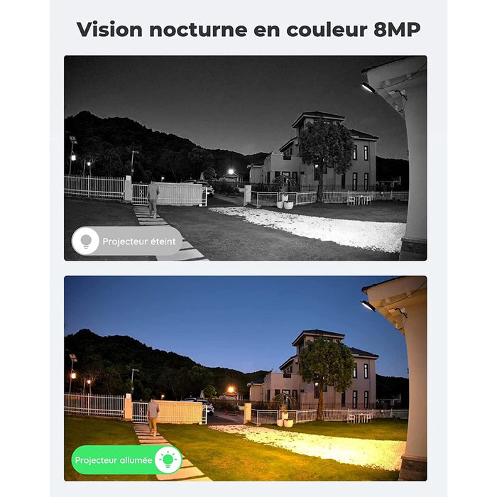 Reolink Trackmix Wifi - Caméra extérieure 4K 8MP, double objectif 360° - Suivi de mouvement et zoom automatique