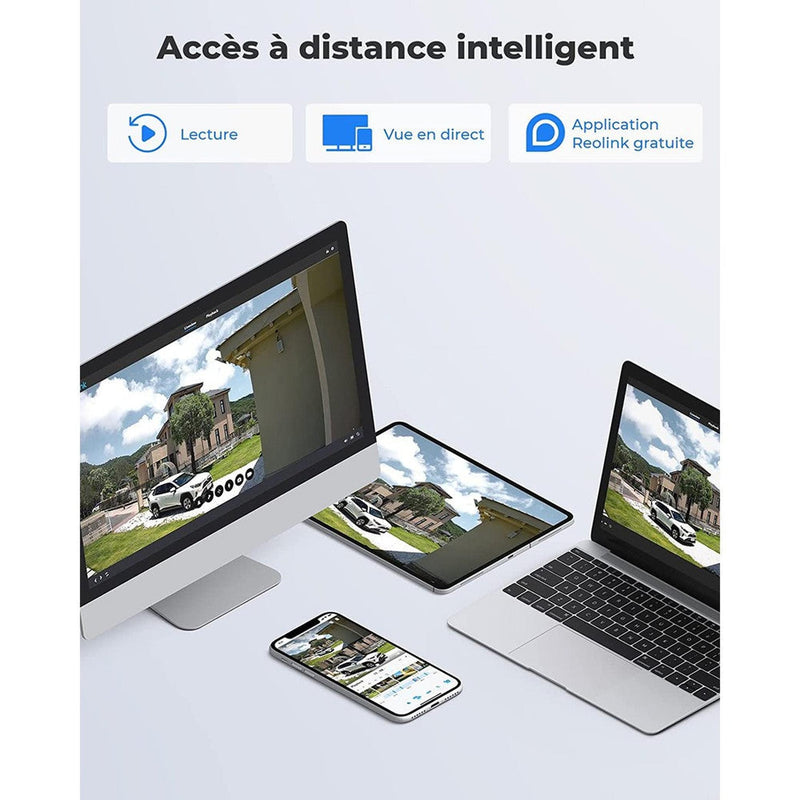 Reolink Trackmix Wifi - Caméra extérieure 4K 8MP, double objectif 360° - Suivi de mouvement et zoom automatique