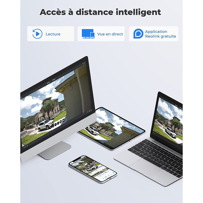 Reolink Trackmix Wifi - Caméra extérieure 4K 8MP, double objectif 360° - Suivi de mouvement et zoom automatique