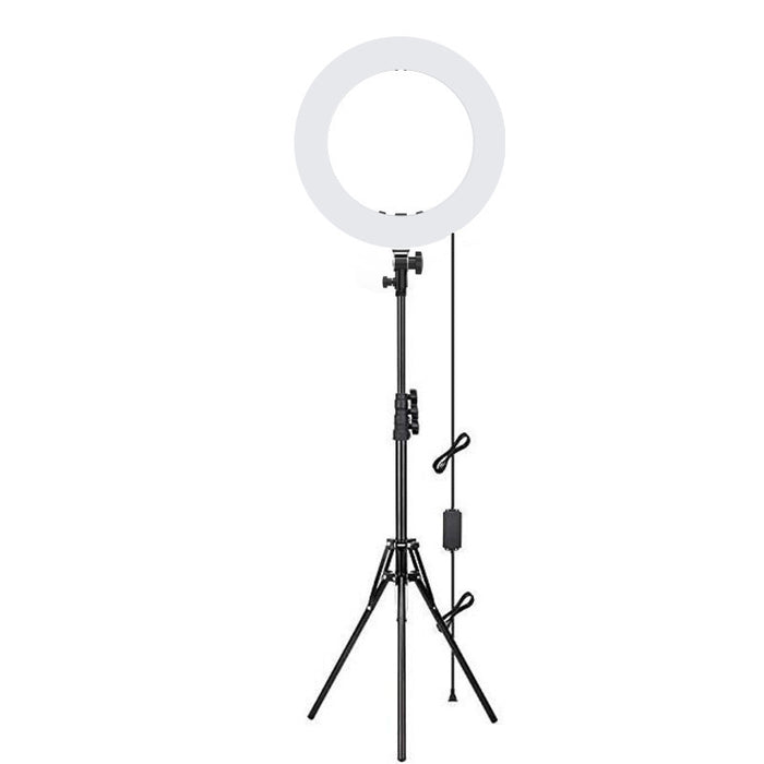 Ring light - Anneau lumineux 18‘’ avec trépied 1,70m et télécommande Bluetooth - Blanc